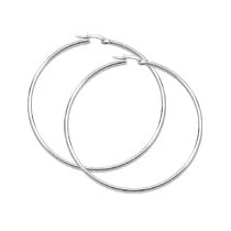 14kt. White Gold, Large Hoop Earrings by Fred Meyer Jewelers