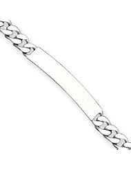 Sterling Silver 8inch Engraveable Antiqued Curb Link ID Bracelet