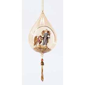 Glass Angels and Baby Jesus Christmas Ornament