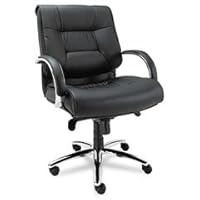 Ravino Big and Tall Series Mid-Back Swivel/Tilt Leather Chair, 450-lb Cap., Bl
