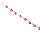 5.5 Pink Enamel/Pink Crystal Heart Children's Bracelet