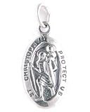 Small Oval Saint Christopher Charm