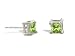 14K White Gold Genuine Square Peridot Stud Earrings