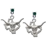 Longhorn - Texas Emerald Swarovski Post Charm Earrings [Jewelry]