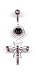 Double Jeweled Amethyst Navel Bar with removable Silver Multi Jeweled Dragonfly Add On