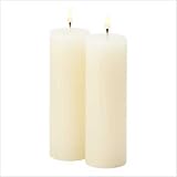 Ivory Vanilla Tall Candle Pillars Set Of Two Scented