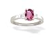 14K White Gold Genuine Oval Pink Tourmaline and Diamond Engagement Ring