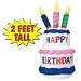 2' Air Blown Blow Up Inflatable Happy Birthday Cake