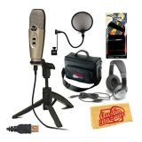 Best Price CAD U37 USB Studio Recording Microphone Bundle with Gator GM-4 Padded Mic Bag, Headphones, Velcro Cable Ties, Pop Filter, and Polishing Cloth