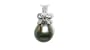 18K white gold Ribbon Black Tahitian cultured pearl and diamond pendant