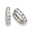 The Perfect for Any Outfit Mini channel set clear CZ Solid Sterling Silver Earrings