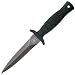 Riot Boot Knife, Rubber Handle, Double Edge, Leather Sheath