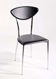 Gloria Leather Dining Chair Set Of -BlackChrome