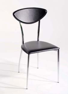 2 Black/Chrome Finish Gloria Leather Finish Side Chairs By Euro Style Furniture