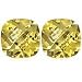 3.50 Cts of 8 mm AA Cushion Checker Board Loose Yellow Beryl ( 2 pcs ) Gemstones