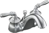 Narrow Spread Faucet by Kohler - K-393-4 in Polished Chrome w Vibrant Polished Brass