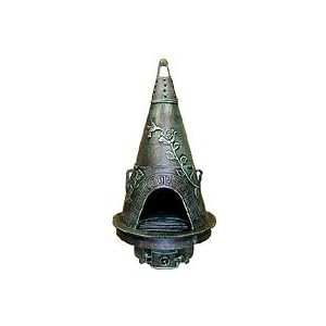 Blue Rooster - ALCH009GK-AG - Garden Style Cast Aluminum Chiminea w Gas Kit - Antique... by 