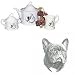 French Bulldog Tea Set, Porcelain by Rosalinde