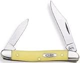 CASE SMALL PEN CHROME VANADIUM BLADES-YELLOW HANDLE W/CASE SHIELD