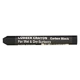Hexagonal Lumber Crayons, 4-1/2"x1/2", Carbon Black, 12/Box DIX49400