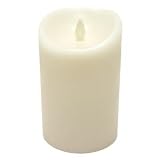 Luminara 09071 - 3.5" x 5" Ivory (Vanilla Scent) Wavy Edge Realistic Flame LED Wax Candle Light with Timer