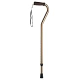 Carex Offset Cane with Cushioned Handle and Wrist Strap, Bronze