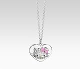 Hello Kitty Heart Plate Necklace: Pink Rhinestone
