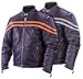 Men's Leather Motorcycle Jackets Striped Scooter Jacket MJ779