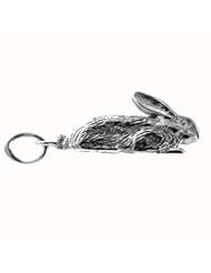 British Jewellery Workshops Silver 18x10mm solid Rabbit charm