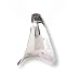 Rhodium Plated Pear Shape Concave Silde Pendant