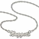 Denver Nuggets Nuggets Script Necklace - Sterling Silver Jewelry