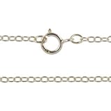 Sterling Silver - Chain Necklace + Clasp- Flat Cable Chain- 18in : Pack of 1