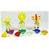 Sonic the Hedgehog Action Figure 3Pack Super Silver, Super Sonic Super Shadow Includes 7 Chaos EmeraldsIMAGE