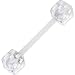 Bioplast Clear Dice Barbell Tongue Ring