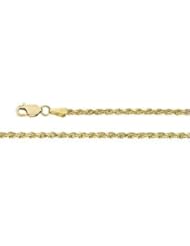 Diamond Cut Rope Chain 14K Gold Yellow Ch513 24 Inch