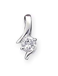 Sterling Silver CZ Pendant w/Chain