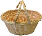 Large White Folding Handle Shopping Basket