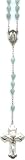 Rosary - Sterling Silver Rosary Mint Green Jade Charm (With Convenient carrying case)