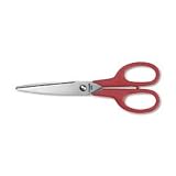 Westcott 13730 Stainless steel student scissors, 6-1/4 pointed tip, red handles, 12 per pack