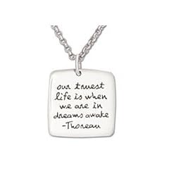 Amazon.com: Far Fetched 'Our Truest Life...' Necklace: Far Fetched: Talk Talk: Something Silver : bibliophile necklace quote crafts