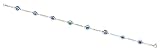 14k White Gold Light Blue Glass 7 Inch Cable Station Evil Eye Bracelet - Measures 5mm - JewelryWeb