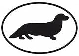 Dachshund (Longhaired) Sticker (Black/White, 5' x 3.5' )
