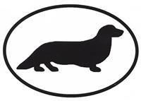 Dachshund (Longhaired) Sticker (Black/White, 5' x 3.5' )