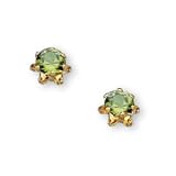 14K Yellow Gold Teens August Birthstone Stud Earrings (Pair)