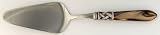 Vietri Aladdin-Pearlized Taupe(Antique Lattice) Pastry Server with Stainless Blade, Sterling Silver