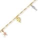 14k Tricolor Sea Animal Childrens Charm Bracelet - 5.5 Inch