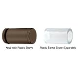 C.R. LAURENCE SDKP2120RB CRL Oil Rubbed Bronze Cylinder Style Single-Sided Shower Door Knob With Plastic Sleeve