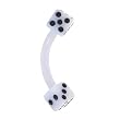 BIOPLAST White DICE Eyebrow Ring