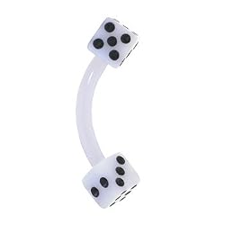 Bioplast White Dice Eyebrow Ring