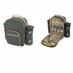 Luxury Four Person Picnic Backpack in Forest Green